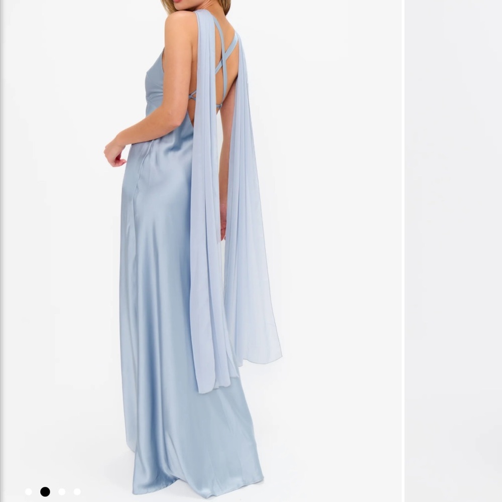 Soiree Shawl in Steel Blue Chiffon